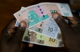 New Zimbabwean banknotes. AFP/Jekesai NJIKIZANA