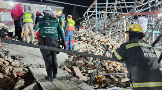Disaster teams are scrambling to rescue those trapped in a collapsed George building. Supplied
