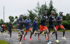 The camp's most famous resident is Kipchoge (5th R), a living legend and winner of two Olympic medals