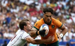 Wallabies star Jordan Petaia (C) will miss the rest of the Super Rugby season with a shoulder injury