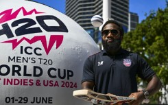 USA Cricket's vice-captain Aaron Jones promotes the T20 World Cup in Miami, Florida