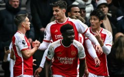 Arsenal's Kai Havertz celebrates after scoring against Tottenham