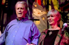 Brian Wilson is seen with his wife Melinda, whom he called his 'savior' and 'anchor'; she passed away in late January at 77