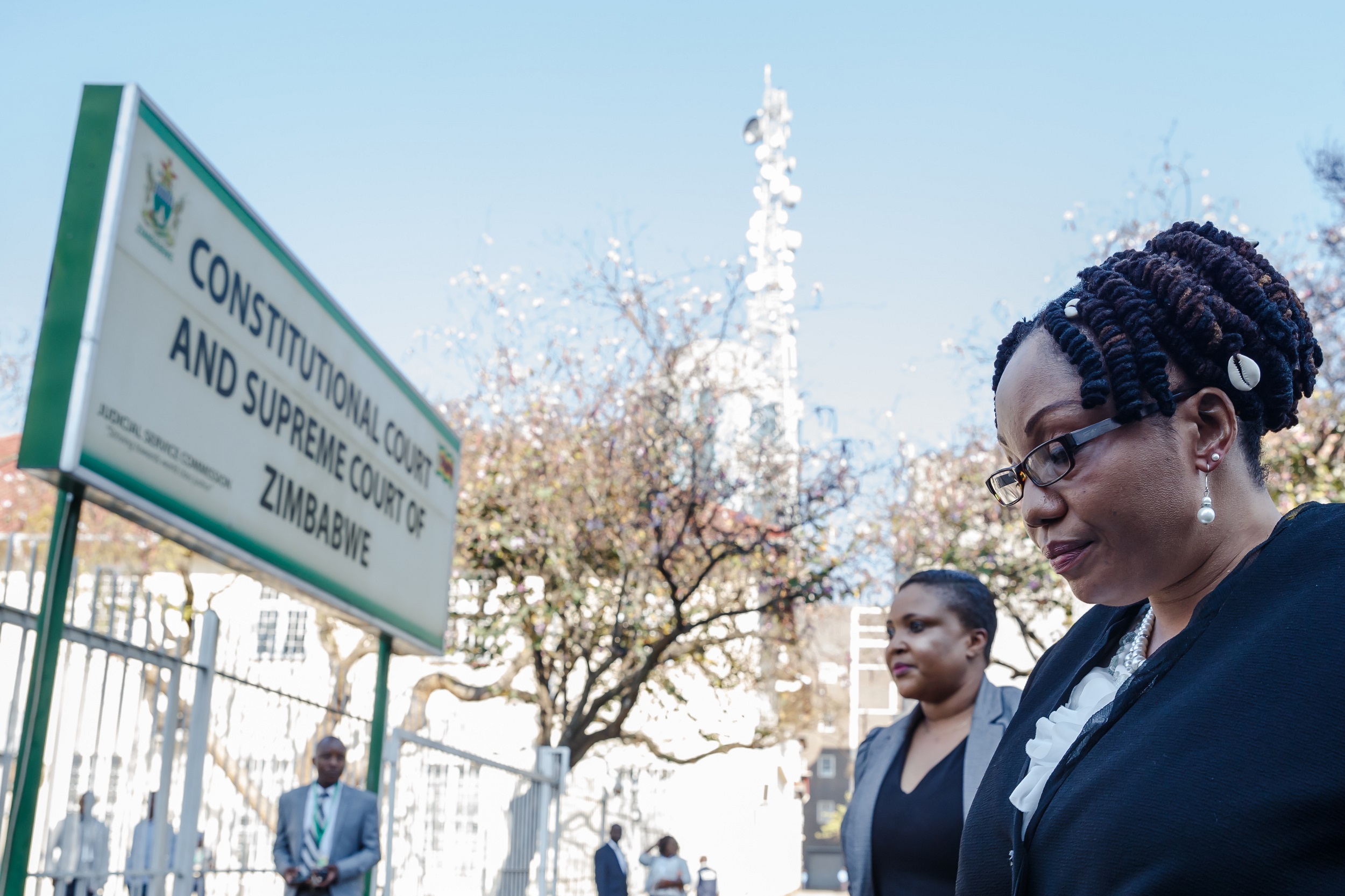 Zimbabwe Electoral Commission (ZEC) chairperson Priscilla Chigumba arrives at Harare courthouse. The Constitutional Court said it would hand down its verdict after considering arguments put before judges on Wednesday.