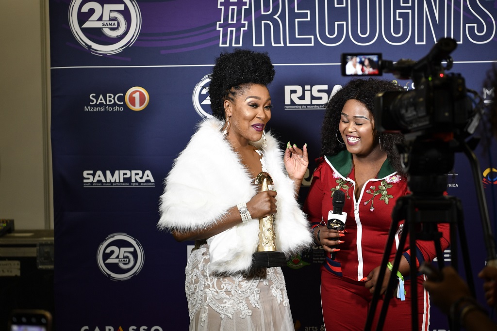 Lady Zamar wins Samro/capasso Highest Airplay Composer"™s Award: Lady Zamar -Collide during the 25th annual South African Music Awards (SAMA 25) at Sun City on June 01, 2019.