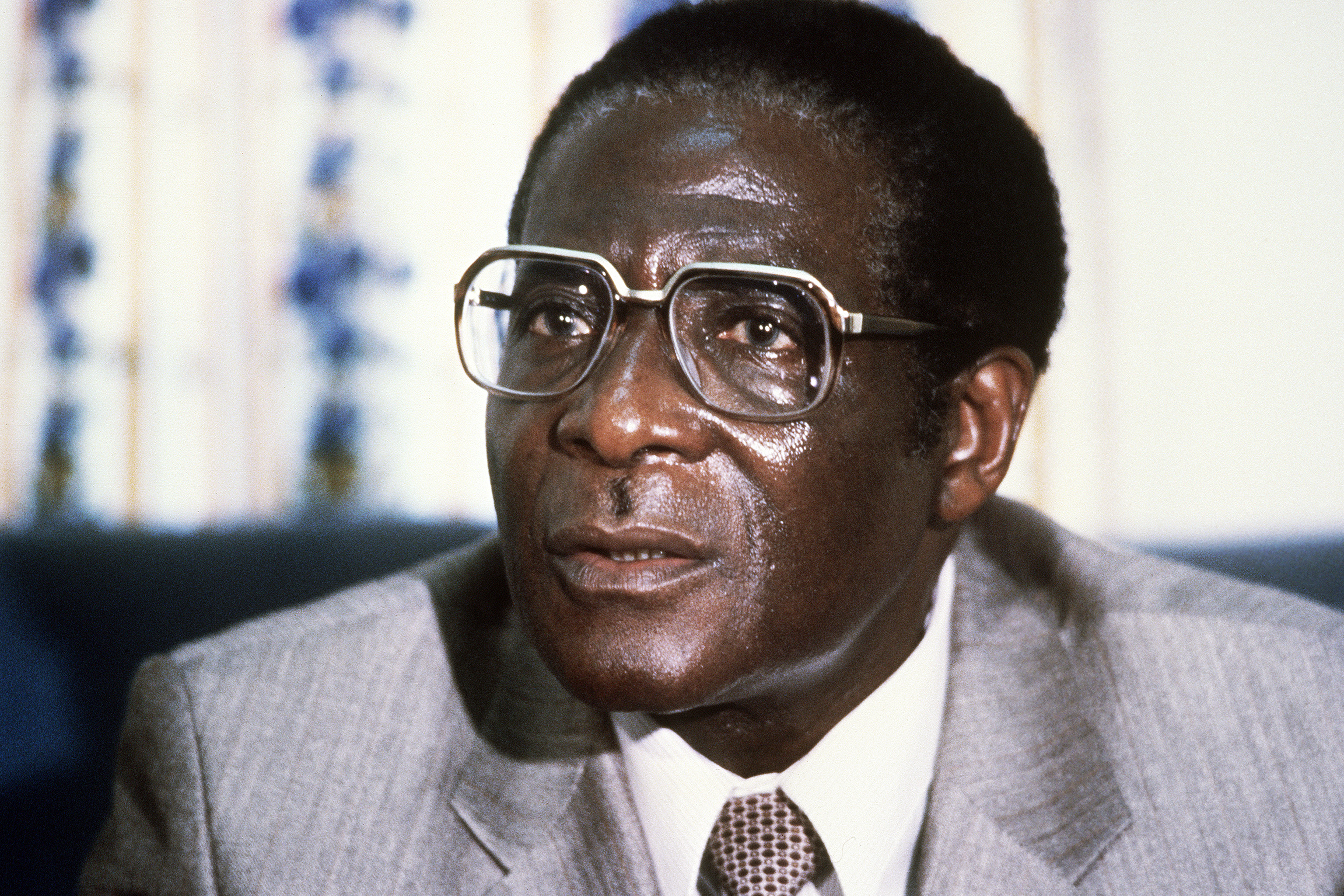 Zimbabwe's Prime Minister Robert Mugabe. Mugabe, Zimbabwean first Premier (in 1980) and President (in 1987), was born in Kutama in 1924 (formerly Southern Rhodesia).