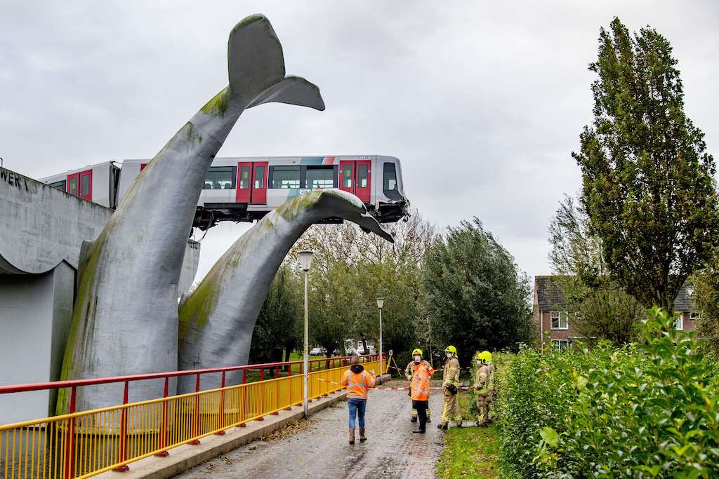 What a tail: Whale sculpture saves runaway Dutch train | eNCA