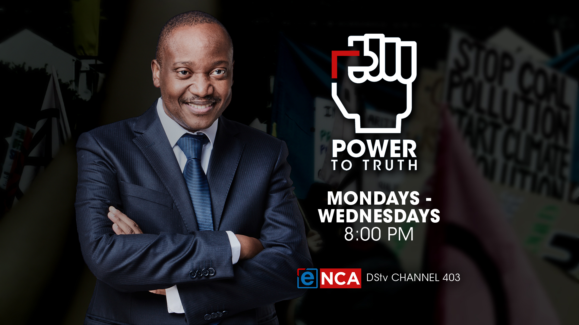 #PowerToTruth with @JJTabane on #eNCA - courageously confronting authority, calling out injustices on government officials and demanding change.