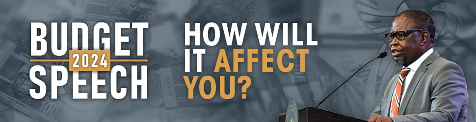 Image of  Finance Minister Enoch Godongwana with title 2024 budget speech - How will it affect you?