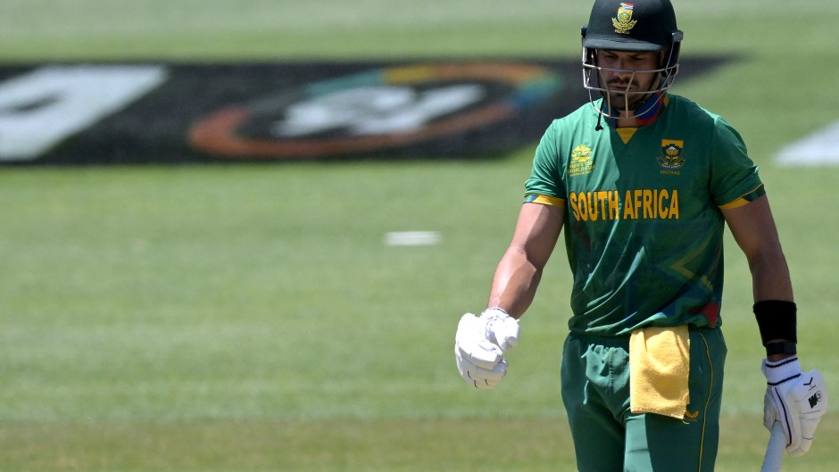 South Africa's Aiden Markram departs after his dismissal during the ICC men's Twenty20 World Cup 2022 cricket match between the Netherlands and South Africa at Adelaide Oval on November 6, 2022 in Adelaide. Brenton EDWARDS / AFP