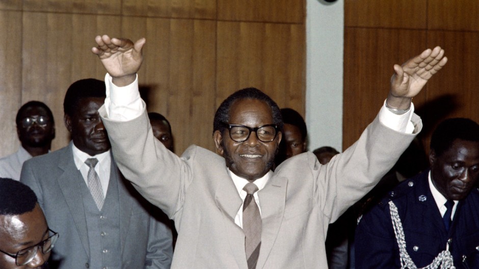 ANC president Oliver Tambo attends the 75th anniversary of the African National Congress, on January 8, 1987 in Lusaka.
