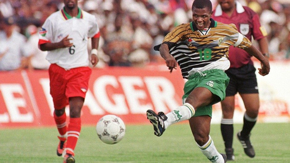 File: South Africa's John Moeti during a friendly match between Namibia and South Africa at Independence stadium in Windhoek. AFP photo: AFP/Odd ANDERSEN/OA ODD ANDERSEN / AFP