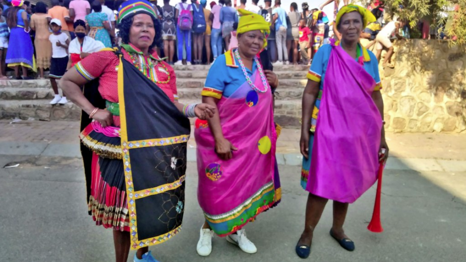 It was a festival of color as South Africans young and displayed their traditional attire.