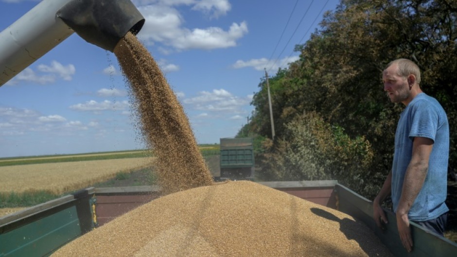 File: Grain uploaded to a truck. AFP/Bulent Kilic