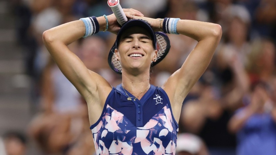 Ajla Tomljanovic celebrates victory over Liudmila Samsonova at the US Open on Sunday