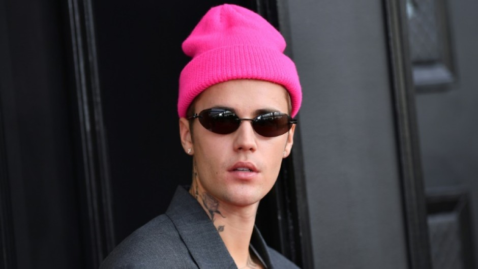 Canadian singer-songwriter Justin Bieber arrives for the 64th Annual Grammy Awards at the MGM Grand Garden Arena in Las Vegas on April 3, 2022