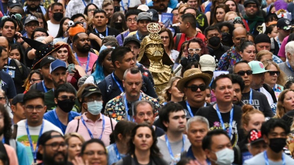 Thousands of fans waited to enter the Disney D23 Expo in Anaheim, California as the three-day event opened on September 9, 2022