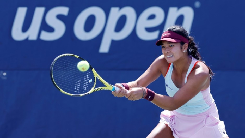 Champion: Alexandra Eala of Philippines on her way to victory over Lucie Havlickova 