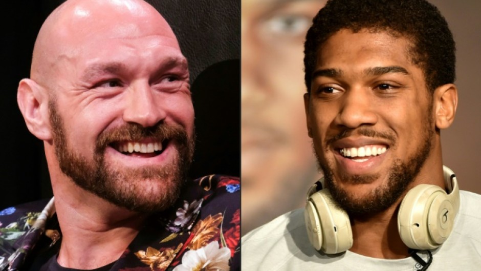 Tyson Fury (left) offered Anthony Joshua the chance to fight for his WBC belt