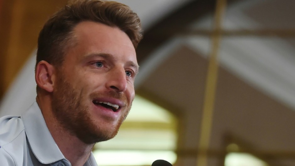 England's Twenty20 captain Jos Buttler speaks during a press conference in Karachi