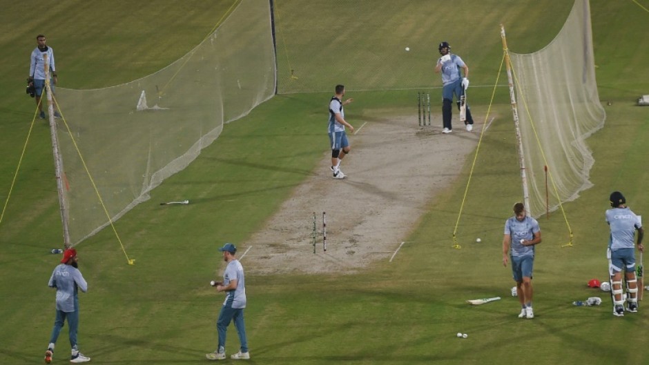 England's players have been acclimatising to Pakistan conditions with net sessions at the stadium in Karachi