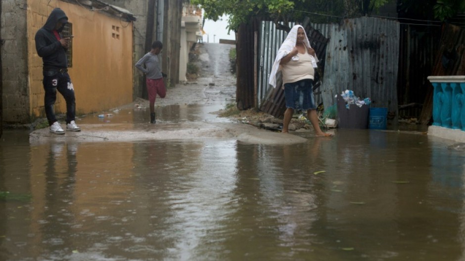 A flooded street in Nagua, Dominican Republic, on September 19, 2022
