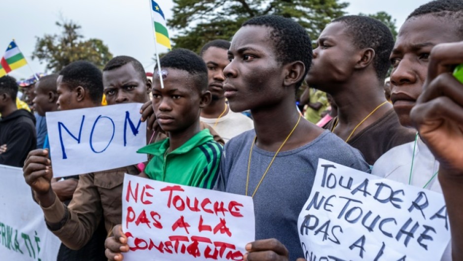 Opposition and civil society groups in August staged a protest in Bangui against changing the constitution