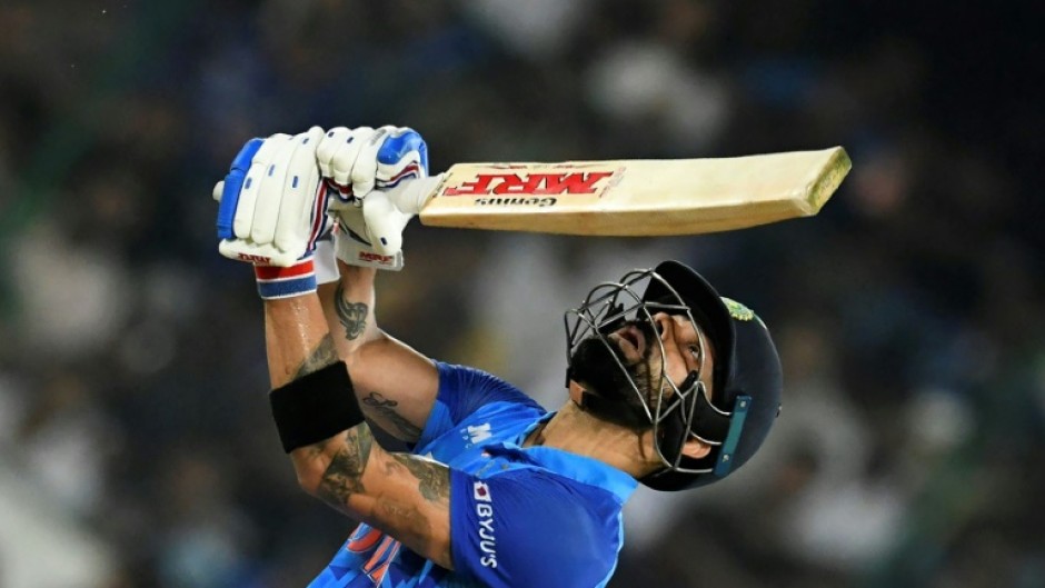 Aiming high: Virat Kohli took India to the brink of victory with his 63 in Hyderabad