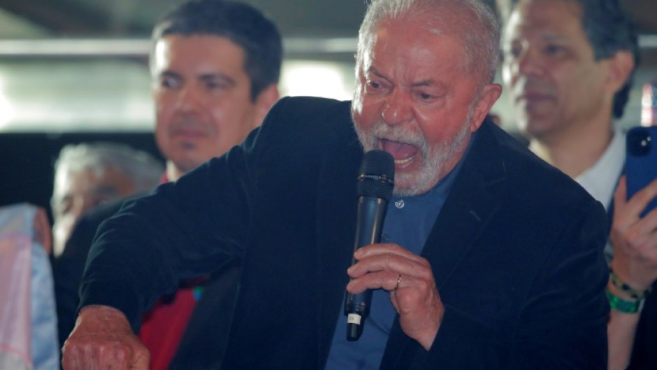 Brazilian former President (2003-2010) and candidate for the leftist Workers Party (PT) Luiz Inacio Lula da Silva speaks to supporters after failing to avoid a runoff against incumbent President Jair Bolsonaro