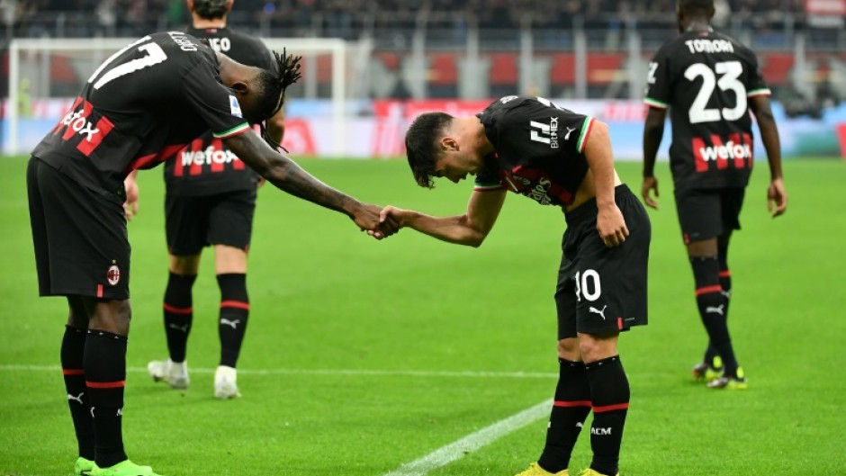 Brahim Diaz (R) made sure of Milan's win with the second at the San Siro