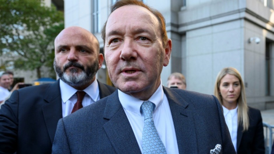 Disgraced Hollywood star Kevin Spacey leaving a New York courtroom where he is facing charges of sexual misconduct, on October 6, 2022