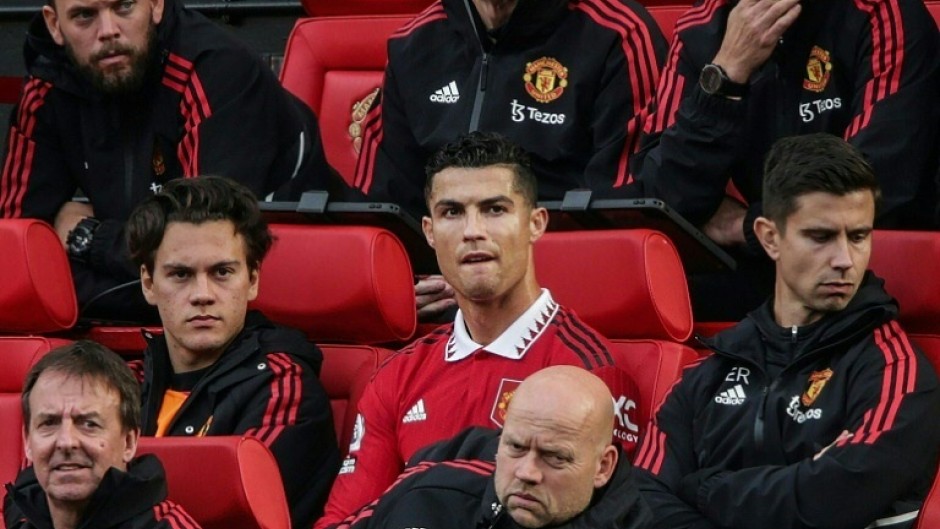 Sulky sub: Cristiano Ronaldo (centre) did not hide his disappointment at being withdrawn against Newcastle