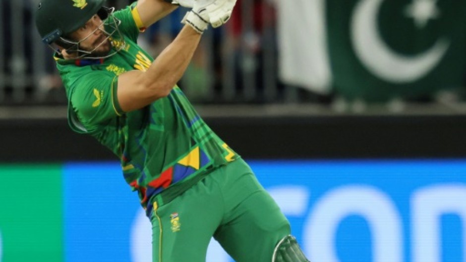 South Africa's Aiden Markram plays a shot during the ICC men's Twenty20 World Cup 2022 cricket match against India at the Perth Stadium
