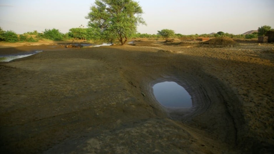 A dried-up canal from the Nile near the Sixth Cataract north of the Sudanese capital Khartoum