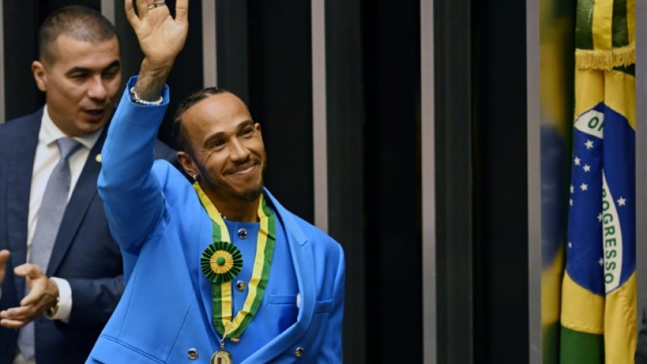 Hamilton after receiving honorary Brazilian citizenship this week
