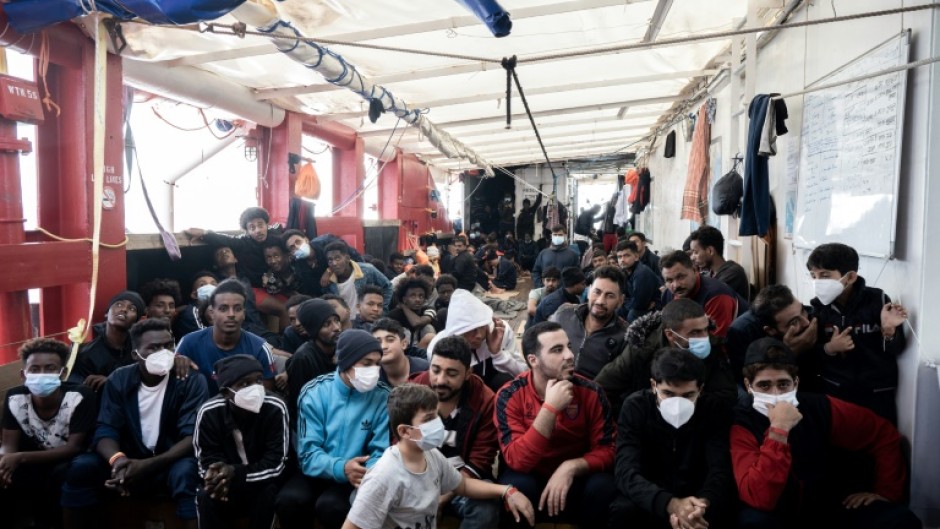 The migrants were picked up by the charity ship off the Libyan coast as they tried to reach Europe