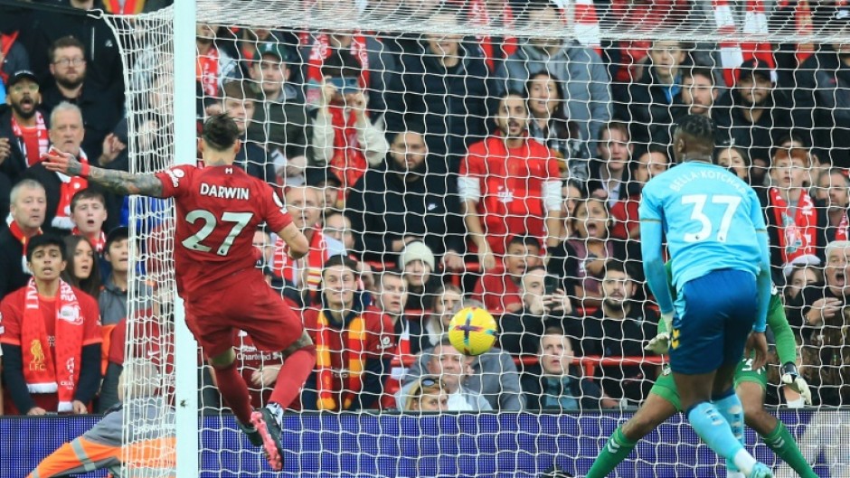 Darwin Nunez (left) is up to eight goals in his first season at Liverpool