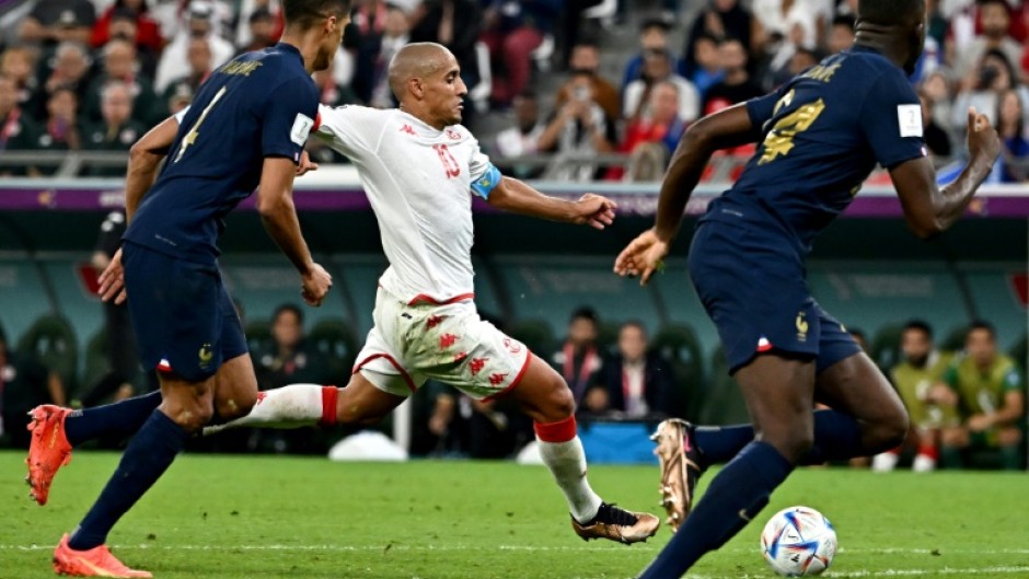 Wahbi Khazri scores for Tunisia against a much-changed France side
