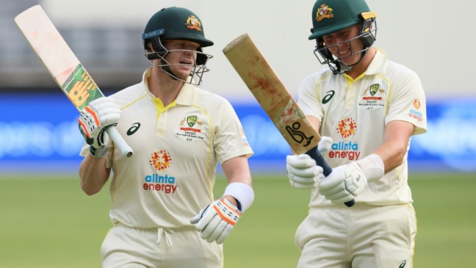 Steve Smith (L) and Marnus Labuschagne dominated the West Indies attack