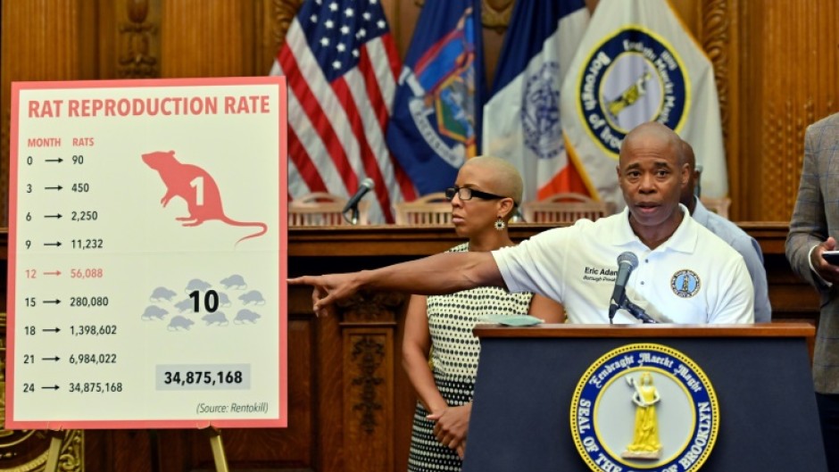 New York Mayor Eric Adams, pictured unveiling a rat killing machine as Brooklyn borough president in 2019