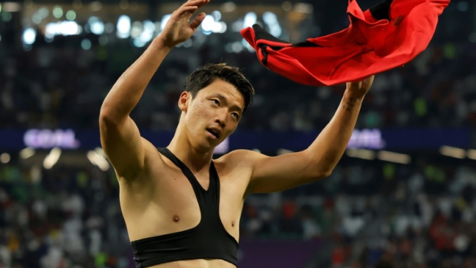 South Korea's Hwang Hee-chan celebrates his injury time winner that sent the Koreans into the last 16 of the World Cup