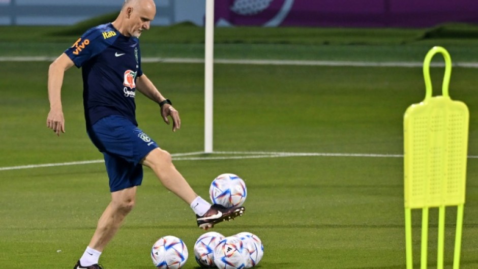(FILES) Claudio Taffarel, now Brazil's goalkeeping coach, at a training session in Doha