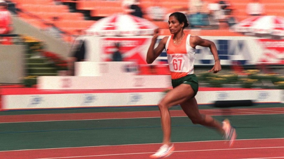 P.T. Usha competes in the 200 metres at the 1986 Asian Games in Seoul