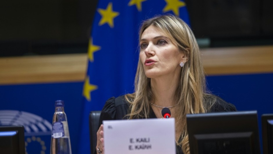 Greek MEP Eva Kaili, seen here in a handout photograph taken and released by European Parliament on December 7, 2022