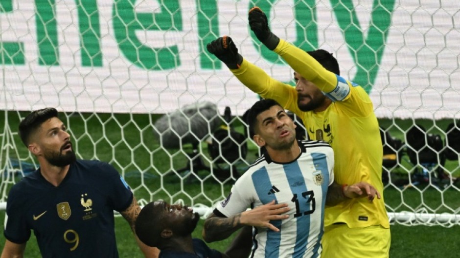 Tottenham team-mates Cristian Romero (13) and goalkeeper Hugo Lloris collided in the World Cup final