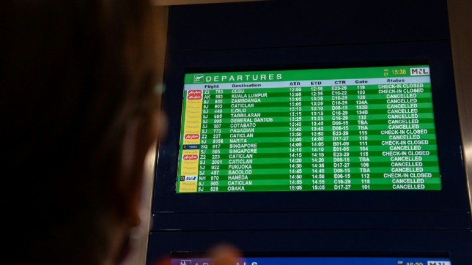 Many only found out their flight had been cancelled after they arrived to check in