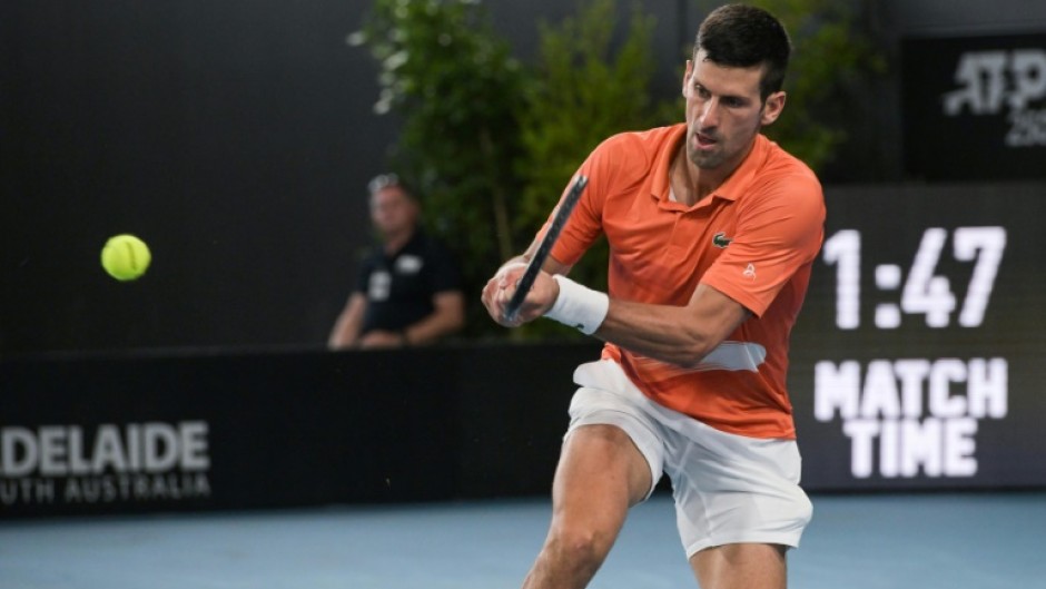 Novak Djokovic enroute to winning the Adelaide International 
