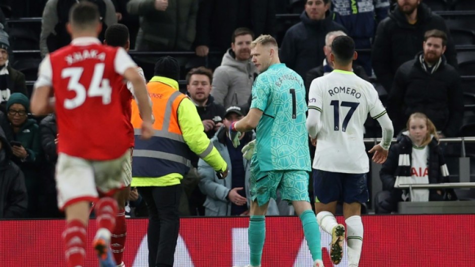 'Sour taste': Arsenal goalkeeper Aaron Ramsdale was kicked by a fan after a 2-0 win at Tottenham