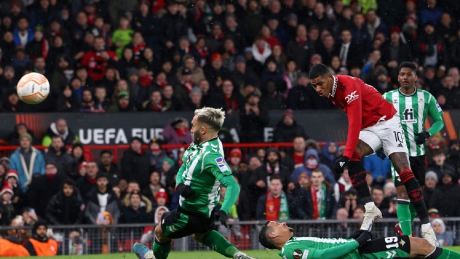 Marcus Rashford (2nd right) was on target as Manchester United beat Real Betis 4-1