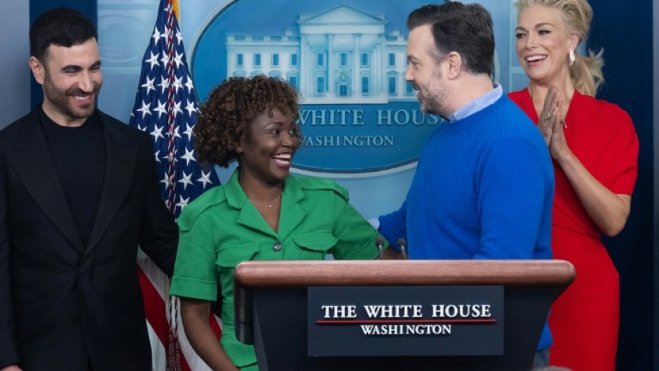 The cast of 'Ted Lasso' came to the White House to discuss mental health with US President Joe Biden